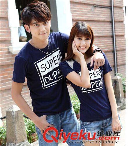 情侶裝 2015夏季情侶裝女短袖半身裙套裝 男T恤衫韓版時尚新款套裝批發