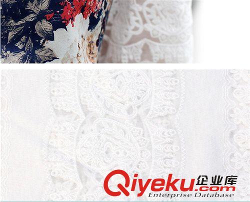 5月25日新款女式襯衫 一件代發(fā) 2015新款夏裝雪紡衫女中長袖韓版鏤空中碎花打底衫原始圖片3