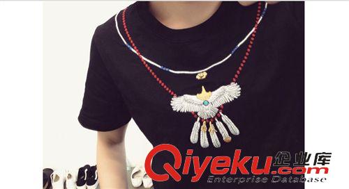 5月30號新款 2015夏裝新款韓版女式大碼寬松立體刺繡項鏈短袖T恤學生閨蜜原始圖片2