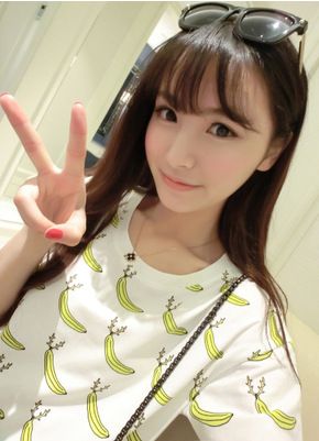 5月25號新款 2015夏裝新款學院風惡搞風印花女式大碼寬松短袖T恤衫學生裝