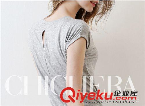 T桖衫 2015歐美女裝露背純棉女t恤 修身短袖新款夏裝原始圖片2
