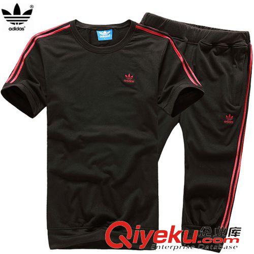 休閑運動短袖套裝 批發(fā)供應夏季新款 純棉男士圓領休閑運動短袖套裝七分褲套裝6812#原始圖片2