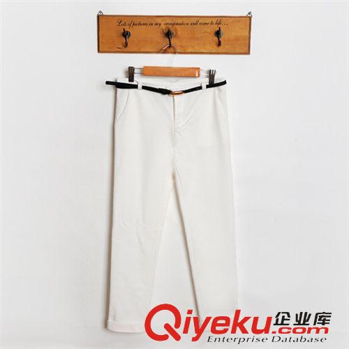 休閑褲 牛仔系列 春夏新品韓版高質(zhì)OL百搭修身顯瘦卷邊9分褲女褲原始圖片3
