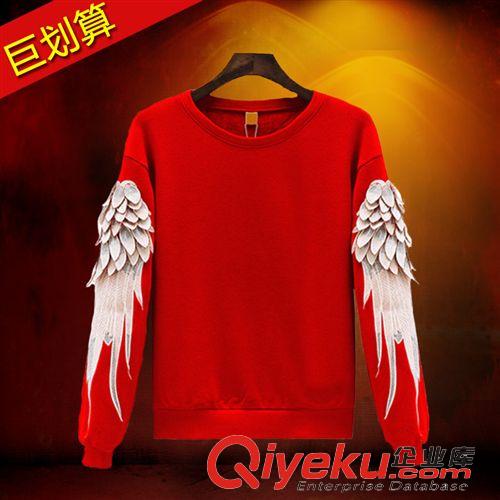 2015.03.23特別款 duang明星同款鶴影天使翅膀羽毛袖子衛衣刺繡女神新衣男女情侶裝原始圖片2