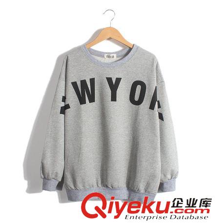 ★2015新款{dy}期★ 原宿風(fēng)個(gè)性前衛(wèi) 英文字母寬松百搭純棉長袖衛(wèi)衣 時(shí)尚女裝批發(fā)代發(fā)原始圖片2
