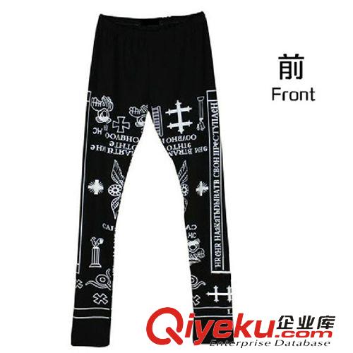 ★ 下裝 ★ 外貿(mào)款 原宿GD權(quán)志龍宗教十字架圖騰女打底褲朋克jazz長褲代發(fā)原始圖片2