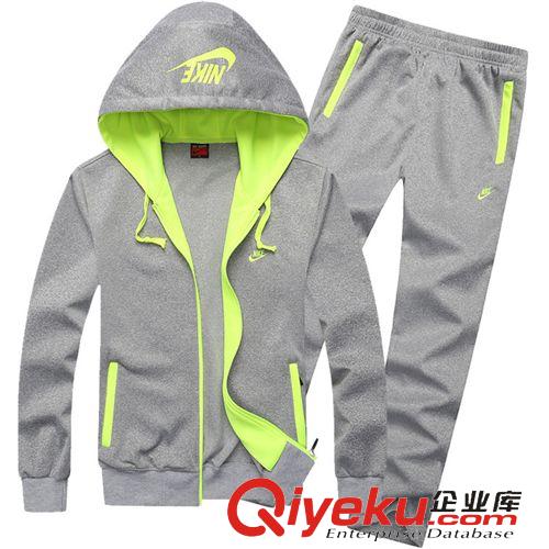 運動套裝 供應批發新款潮男連帽拼色運動休閑套裝 不起球南韓絲 8979#