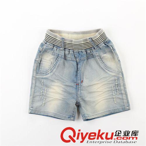 {zx1}上架 織里童裝男童褲 韓版夏季兒童純色磨白大童牛仔短褲廠家直銷批發(fā)原始圖片2