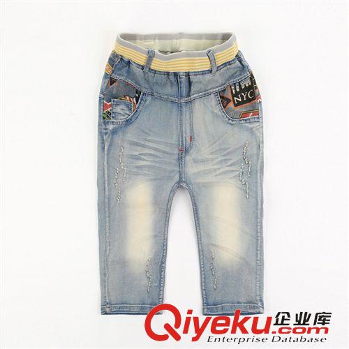 {zx1}上架 【新品快訂】夏季中大童磨舊牛仔褲6-12歲男童炫酷韓版兒童褲批發(fā)原始圖片2