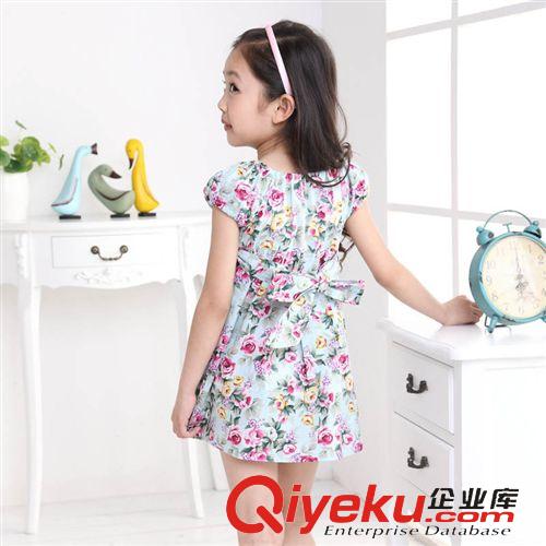 可愛(ài)女童專(zhuān)場(chǎng) 女童公主碎花連衣裙2015春夏新款時(shí)尚新款可愛(ài)拼接襯衫領(lǐng)短袖原始圖片2
