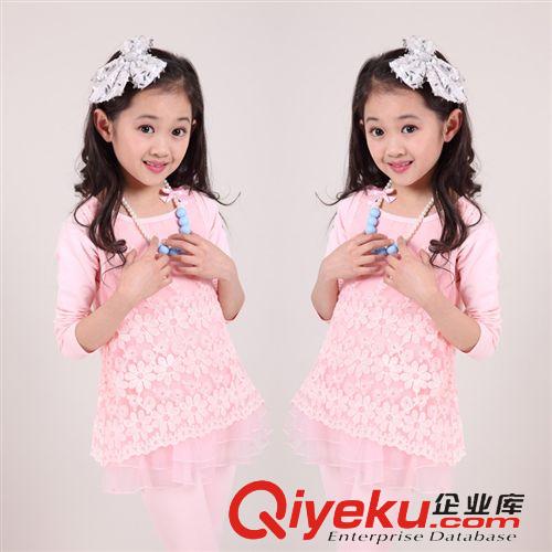 2015春季專場(chǎng) 2015夏季新款女童裙套裝蕾絲太陽(yáng)花甜美中大童群爆款代理批發(fā)廠家原始圖片3