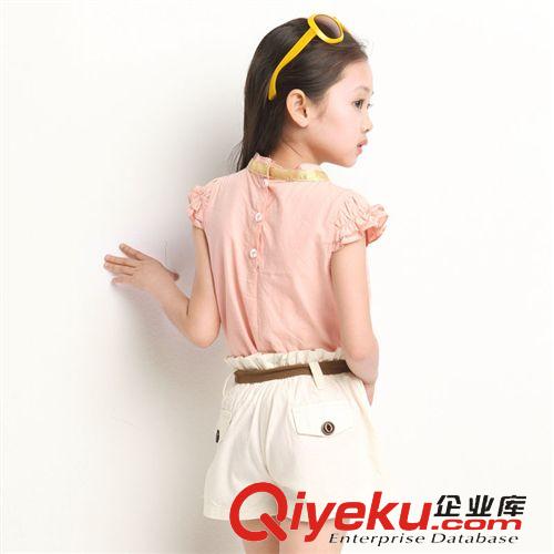 童套裝 兒童套裝2015夏裝新品韓版女童小飛袖短袖短褲兩件套原始圖片2