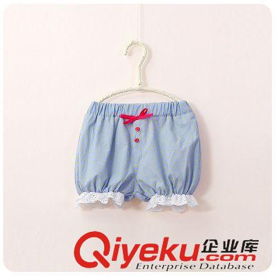 童褲 童短褲夏2015新款韓版中小女童蝴蝶結短褲潮童百褶蕾絲邊時尚短褲原始圖片3