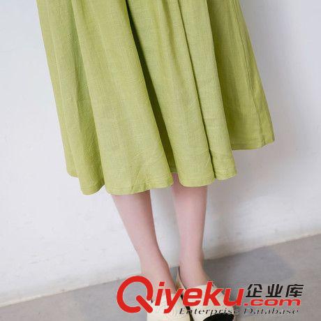 爆款區(qū) 歐洲站連衣裙女2015夏季女裝新款兩件套淑女短袖棉麻小衫長(zhǎng)裙原始圖片3