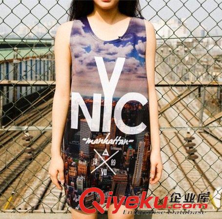 五月新品三期 2015夏裝新款韓國街頭時尚風潮范兒長版背心連衣裙女裝潮品原始圖片3