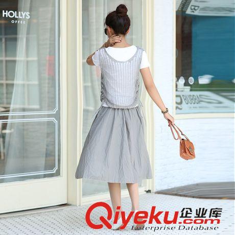 五月新品三期 東大門2015夏裝新款短袖大碼三件套裝長裙棉麻淑女裝連衣裙潮品原始圖片2