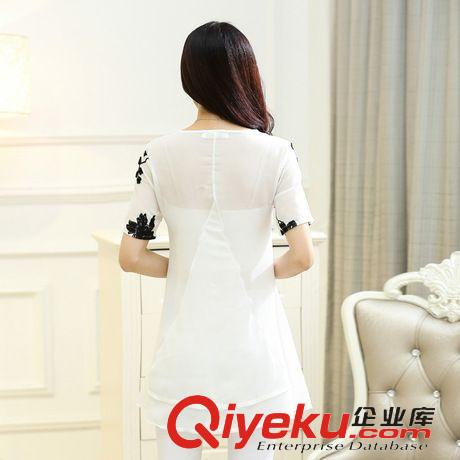四月新品一期 歐洲站2015夏裝新款短袖女裝雪紡衫加大胖MM大碼女裝連衣裙潮品原始圖片2