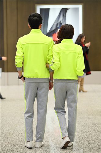 運動套裝 春秋新款運動服套裝男女情侶裝工作服女士休閑戶外運動服衛衣團購原始圖片3