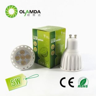 LED射燈 LED陶瓷射燈5W GU10 輸入220V電壓 燈杯射燈5瓦 展廳裝飾 可調(diào)光