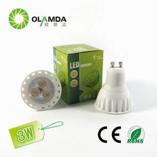 LED射燈 LED陶瓷射燈3W GU10燈杯 高亮3瓦led燈杯 可調(diào)光 質(zhì)保3年