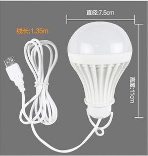 LED球泡燈 LED5V移動球泡 USB應(yīng)急地攤專用 旅游露營用球泡原始圖片2