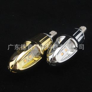 LED尖泡/拉尾泡 LED尖泡 電鍍金色/鉻色水晶燈尖泡