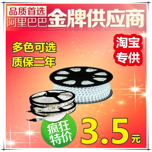 新款 LED 燈帶 防水高壓60珠3528LED燈帶燈條 燈帶廠家直銷