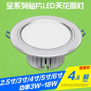 LED天花燈 廠家直銷 LED天花筒燈散光防霧2.5寸3寸4寸5寸天花吊頂暗裝廚衛(wèi)燈