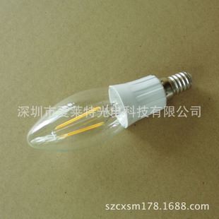 LED球泡 新款LED燈絲球泡燈2W LED燈泡 蠟燭燈絲泡 寬壓恒流zg外貿出口