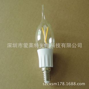 LED球泡 批發4W燈絲蠟燭燈 LED E14拉尾尖泡燈泡 代替鎢絲 球泡生產廠家原始圖片3