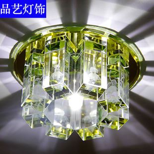 過道燈 中山古鎮(zhèn) 現(xiàn)代簡約水晶過道燈 LED吸頂燈 雕花玄關(guān)燈具燈飾原始圖片2