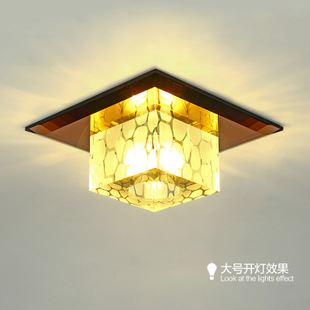 過道燈 批發(fā)正方形LED水晶燈過道燈走廊燈門廳 玄關燈 走道燈 天花燈原始圖片2