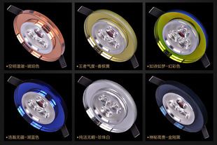 天花燈 新款gd LED射燈筒燈天花燈牛眼燈 3W5W7W水晶簡約燈具廠家直銷原始圖片2
