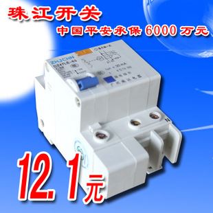 珠江開關(guān) 珠江開關(guān) DZ47LE-63/1P+N 漏電斷路器 漏電開關(guān) zptj