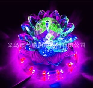 七彩水晶魔球 LED激光舞臺燈光 水晶蓮花小太陽飛碟 LED七彩旋轉舞臺燈光原始圖片2
