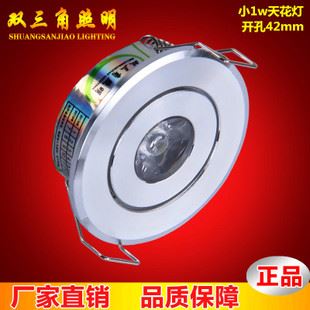 tj促銷（爆款） 小1w牛眼LED天花燈筒燈開孔45MM高光砂銀220v12v24v48v射燈