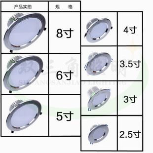 tj促銷（爆款） 拉絲金沙銀金黑烤白2.5寸3寸3.5寸4寸5寸6寸8寸射燈led筒燈天花燈