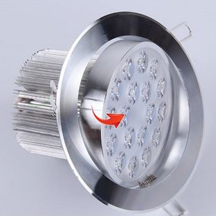 天花燈 15w18wLED天花燈筒燈高光砂銀開(kāi)孔135MM220v12v24v48v聚光射燈