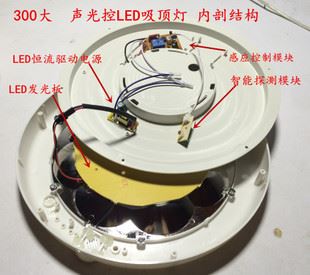 聲光控燈具 12寸聲控燈 LED聲控感應吸頂燈 11W Φ300原始圖片3