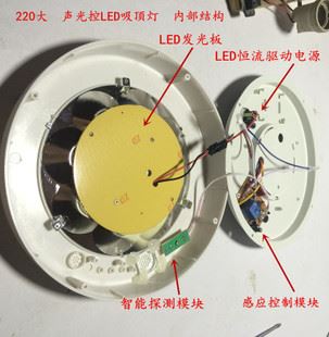 聲光控燈具 8.5寸聲控燈 LED聲控感應吸頂燈 7W Φ220