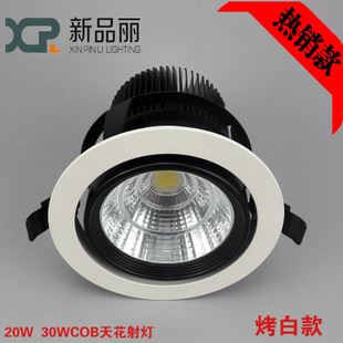 LED射燈 新品麗批發(fā)供應(yīng)20W 30W天花燈 高亮度COB筒燈 360度萬向射燈