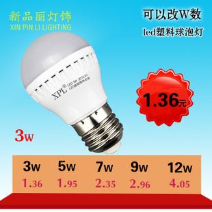 LED球泡燈 廠家批發供應 9W LED 塑料球泡燈 LED節能燈 E27LED節能燈