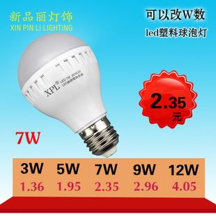 LED球泡燈 廠家批發LED 3W 塑料球泡燈 LED節能燈 E27LED燈泡 地攤tg款原始圖片3