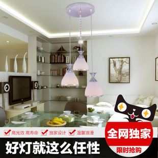 新品速遞 新款現(xiàn)代簡(jiǎn)約吊燈客廳餐廳燈吊燈三頭吧臺(tái)燈玻璃三頭餐吊燈YL825原始圖片3