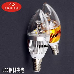 LED光源 LED鋁材尖泡E14E27吊燈專用5w塑料拉尾蠟燭燈泡批發(fā)廠家直銷