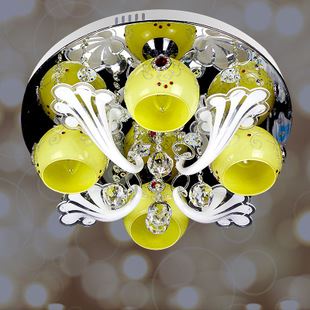 傳統黃水晶燈 新款現代簡約吸頂燈 LED水晶燈 餐廳臥室客廳低壓燈批發燈具808-4