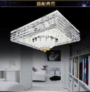 客廳方形水晶燈 現代LED大客廳吸頂水晶燈時尚臥室家居燈具 臥室吸頂燈批發12005A原始圖片3