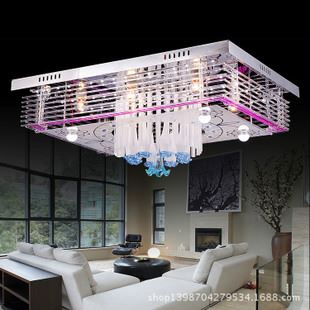 客廳方形水晶燈 批發現代簡約LED燈具燈飾 客廳吸頂燈 臥室水晶燈書房吸頂燈7502