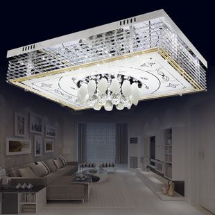 客廳方形水晶燈 現代LED吸頂燈 現代時尚客廳家居燈具 家用led燈具燈飾廠家7507原始圖片2