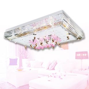 客廳方形水晶燈 LED水晶客廳臥室書房平板燈面板燈燈具 吸頂燈 方形水晶燈9506A原始圖片2